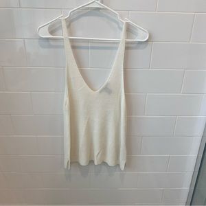 White knit soft tank